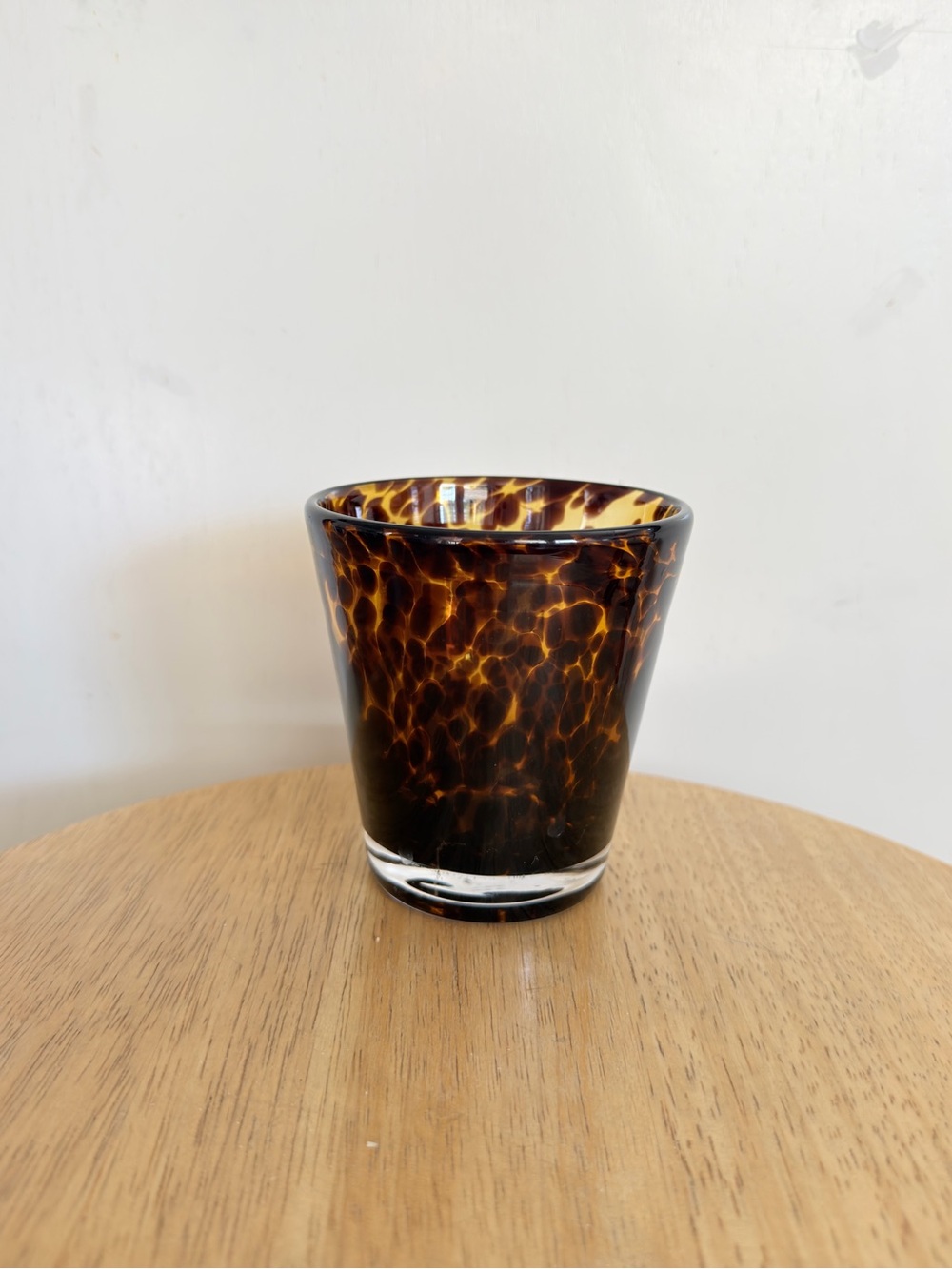 Tortoiseshell Glass Cup - Amber Brown